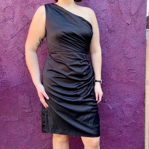 Satin One Shoulder Dress